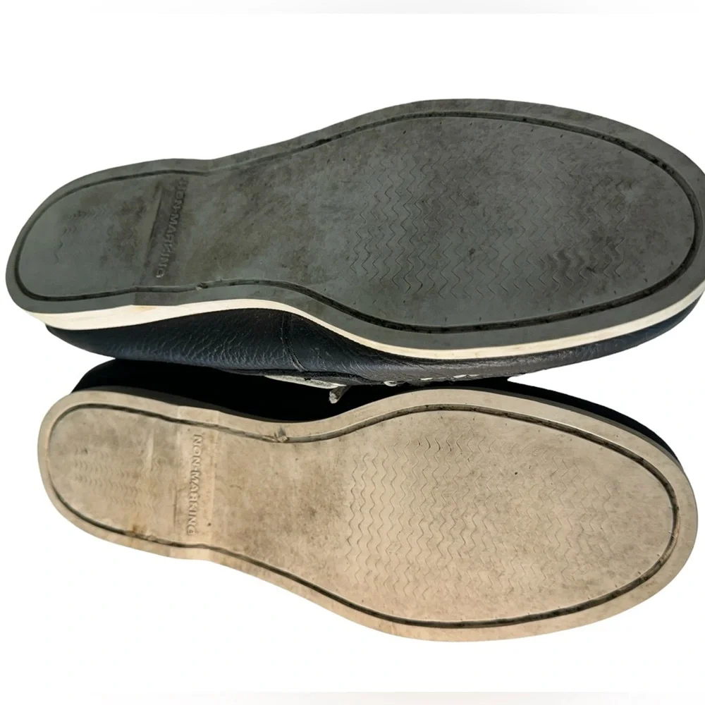 Vintage G.H. Bass & Co Black & White Leather Boat Shoes Men’s 10M MINTY